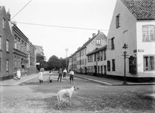 Street in Landskrona, Sweden, 1913. Creator: Unknown