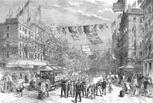Street in Philadelphia on the Opening Day of the American Centennial Exhibition...1876. Creator: C.R.