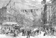 Street in Philadelphia on the Opening Day of the American Centennial Exhibition...1876. Creator: C.R.