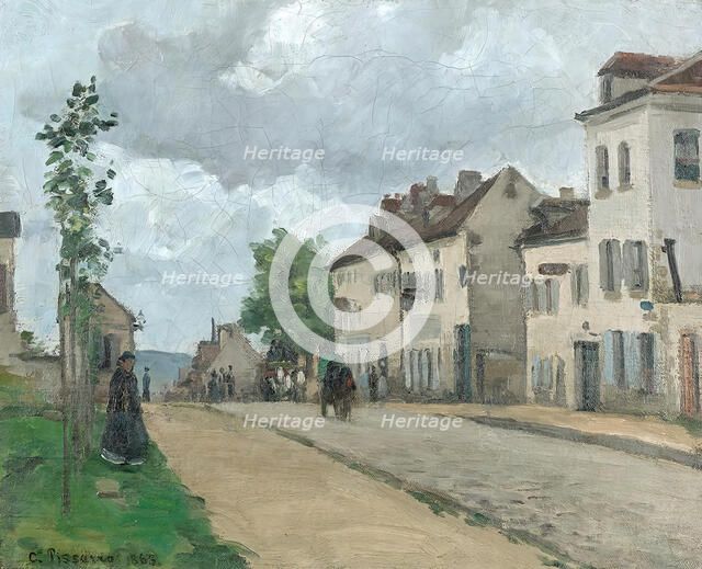 Street in Pontoise (Rue de Gisors), 1868. Creator: Camille Pissarro.
