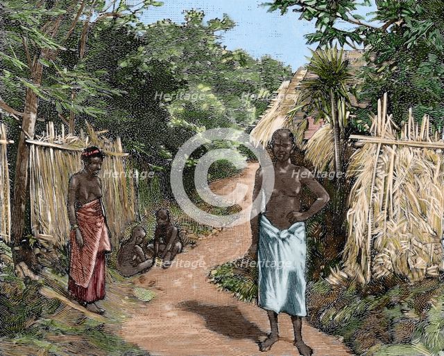 Street in Porto-Novo, Dahomey, Africa, 1890.  Creator: Unknown.