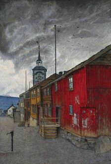 Street in Roros, 1902. Creator: Harald Sohlberg