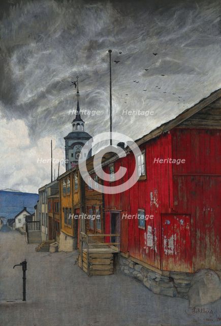 Street in Roros, 1902. Creator: Harald Sohlberg.