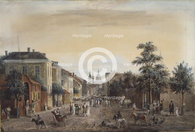 Street in Stockholm (Drottninggatan), 1808. Creator: Elias Martin.