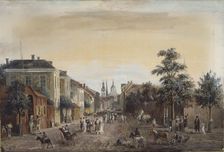 Street in Stockholm (Drottninggatan), 1808. Creator: Elias Martin