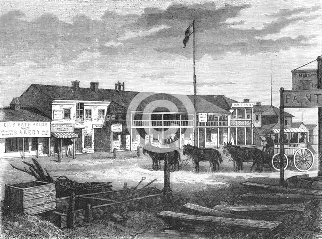 ''Street in Salt Lake City.; Ocean to Ocean, the Pacific railroad', 1875. Creator: Frederick Whymper.