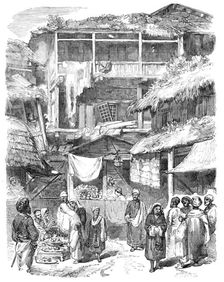 Street in Sirinagur, Cashmere, from a drawing by Mr. W. Carpenter, Jun., 1857. Creator: Unknown