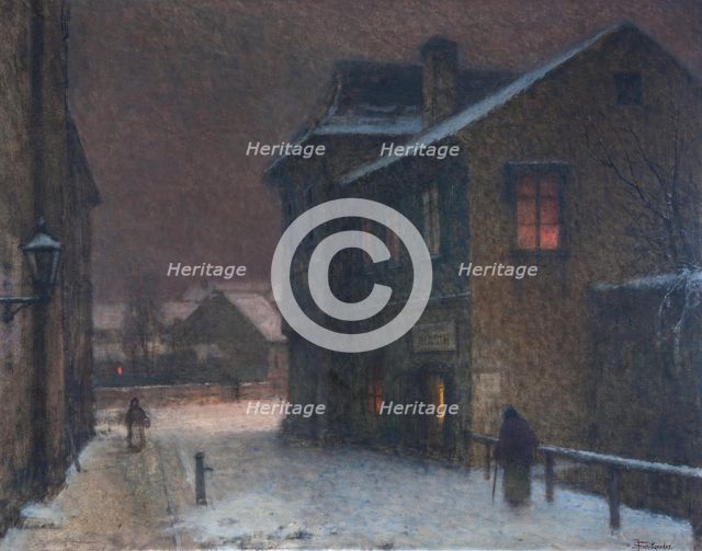 Street in snow, 1907-1909. Artist: Schikaneder, Jakub (1855-1924)
