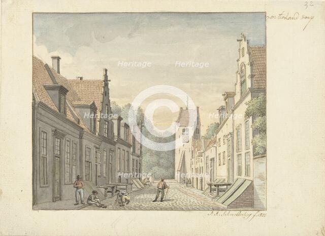 Street in the village of Oosterland on Duiveland, 1822. Creator: Joseph Schmetterling.