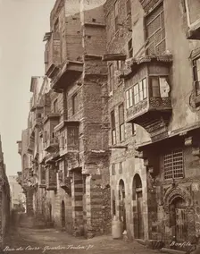 Street in the Area of Ibn Tulun Mosque, Cairo, 19th century. Creator: Maison Bonfils