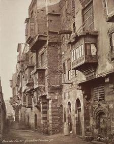 Street in the Area of Ibn Tulun Mosque, Cairo, 19th century. Creator: Maison Bonfils