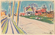 Street in the Bronx, 1913. Creator: Oscar Bluemner