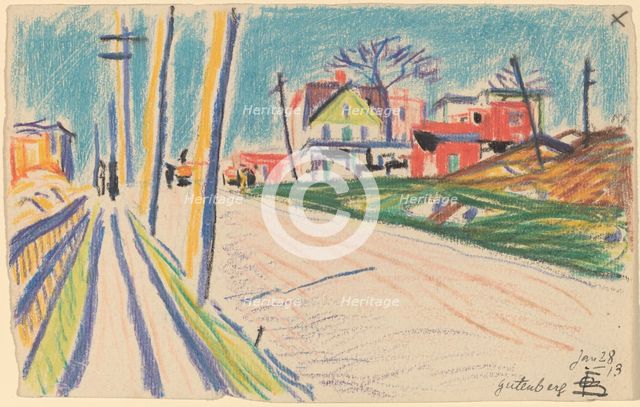 Street in the Bronx, 1913. Creator: Oscar Bluemner.