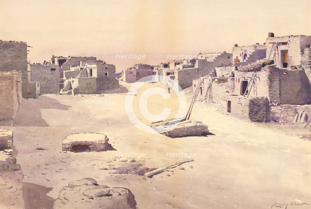 Street in the Pueblo of Oraibi, Tusayan, Arizona, 1888. Creator: De Lancey Gill.