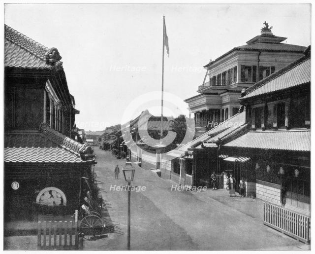Street in Tokyo, Japan, late 19th century.Artist: John L Stoddard
