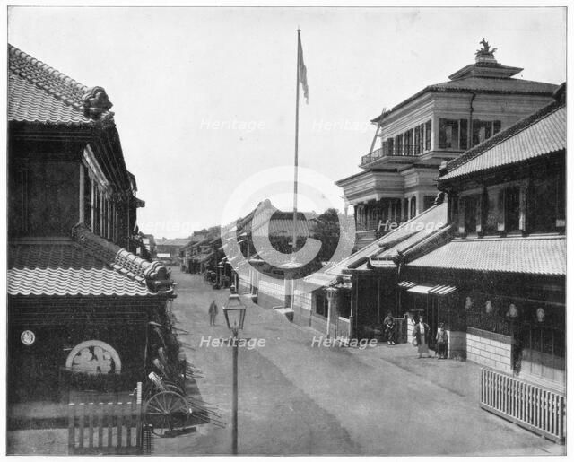 Street in Tokyo, Japan, late 19th century.Artist: John L Stoddard