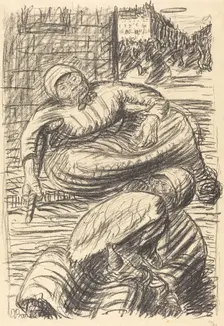 Street in Warsaw, published 1915. Creator: Ernst Barlach