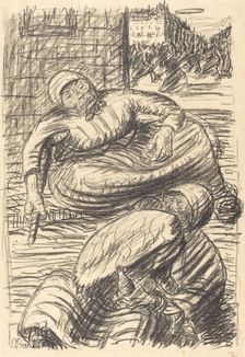 Street in Warsaw, published 1915. Creator: Ernst Barlach
