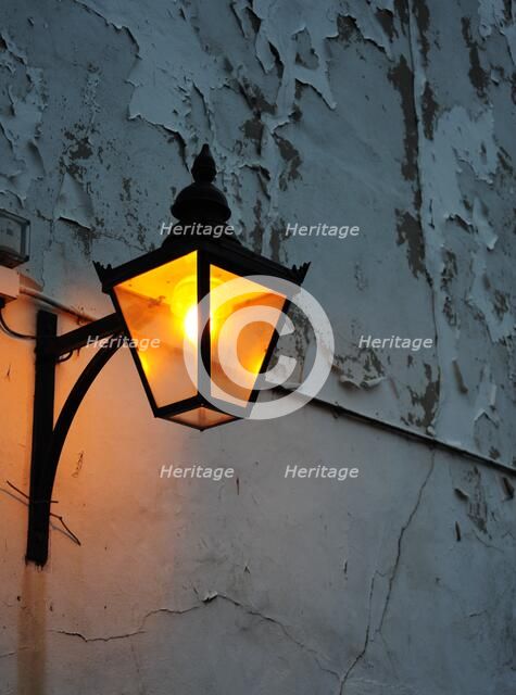 Street lamp, Gas Street Basin, Worcester and Birmingham Canal, Birmingham, West Midlands, c2009. Artist: Derek Kendall.