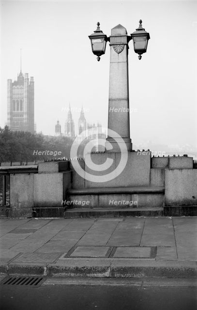 Street lamp on Lambeth Bridge, London, c1945-c1965. Artist: SW Rawlings