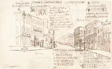 Street Perspective with Places of Business Labeled. Creator: George Cruikshank