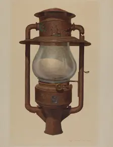 Street Post Lamp, c. 1942. Creator: Regina Henderer