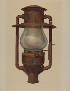 Street Post Lamp, c. 1942. Creator: Regina Henderer