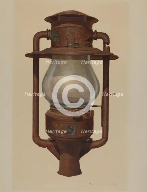 Street Post Lamp, c. 1942. Creator: Regina Henderer.