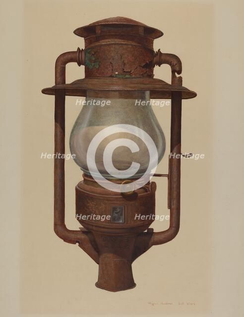 Street Post Lamp, c. 1942. Creator: Regina Henderer.