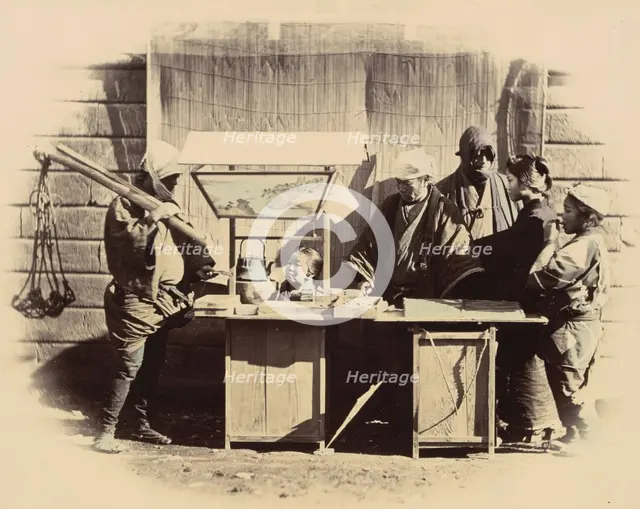 Street Refreshment Stalls, c. 1865. Creator: Felice Beato.