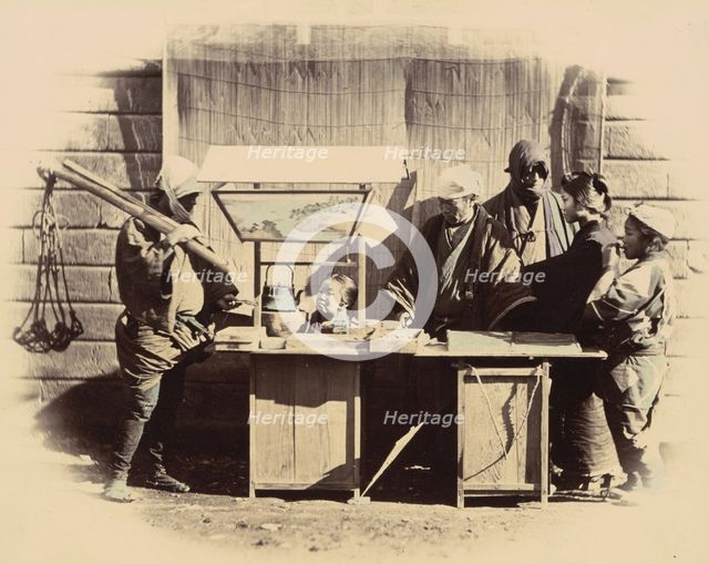 Street Refreshment Stalls, c. 1865. Creator: Felice Beato.