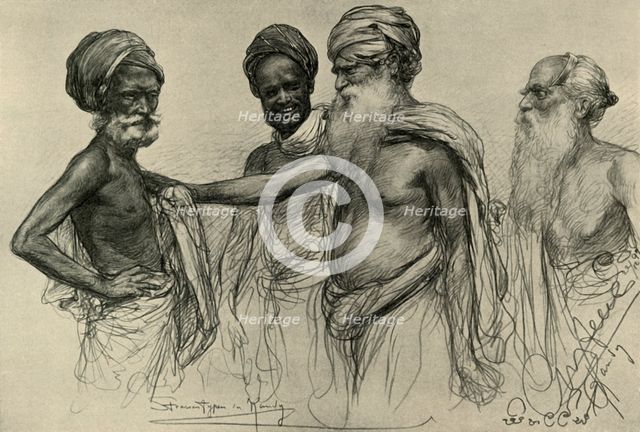 Street studies, Kandy, Ceylon, 1898.  Creator: Christian Wilhelm Allers.