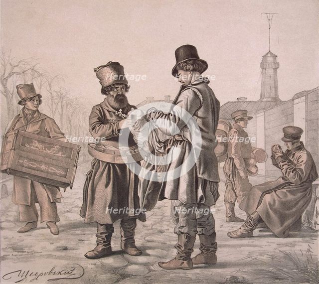 Street Sbiten Seller (From the Series These Are Our People), 1842. Artist: Shchedrovsky, Ignati Stepanovich (1815-1870)