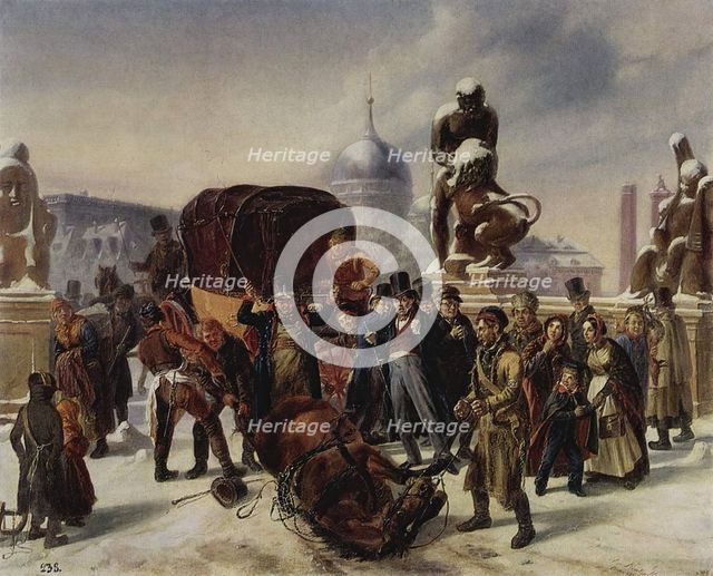 Street Scene, 1841. Creator: August von Rentzell.