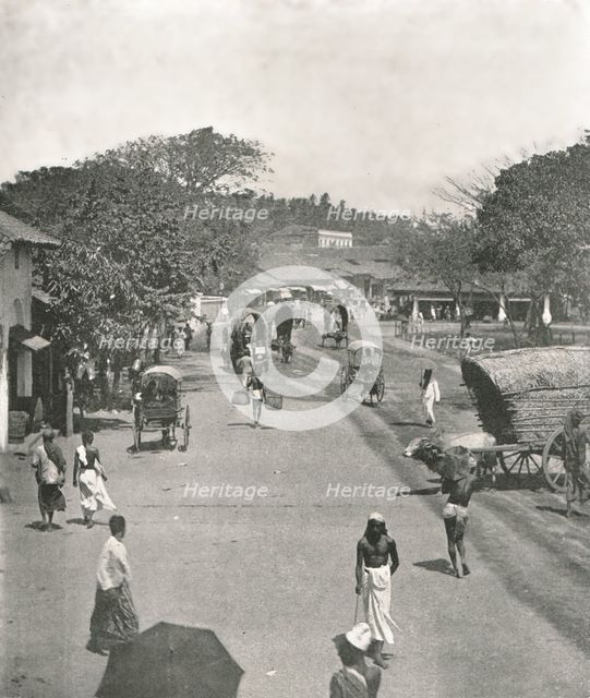 Street scene near the Town Hall, Colombo, Ceylon, 1895.  Creator: W & S Ltd.
