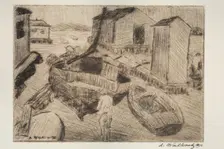 Street Scene, Building, Or Portrait, 1900. Creator: Abraham Walkowitz