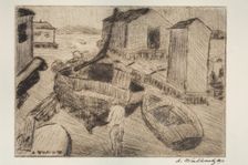 Street Scene, Building, Or Portrait, 1900. Creator: Abraham Walkowitz