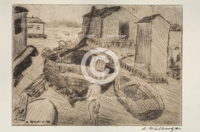 Street Scene, Building, Or Portrait, 1900. Creator: Abraham Walkowitz.