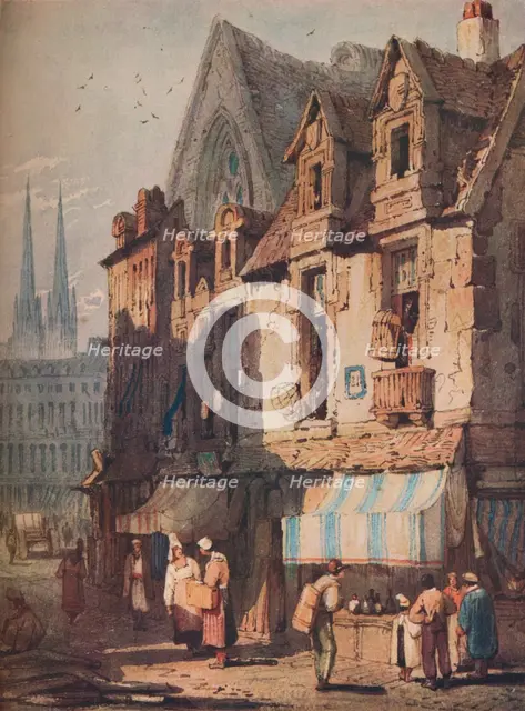 'Street Scene, Bayeux, Normandy', c1828. Artist: Samuel Prout.
