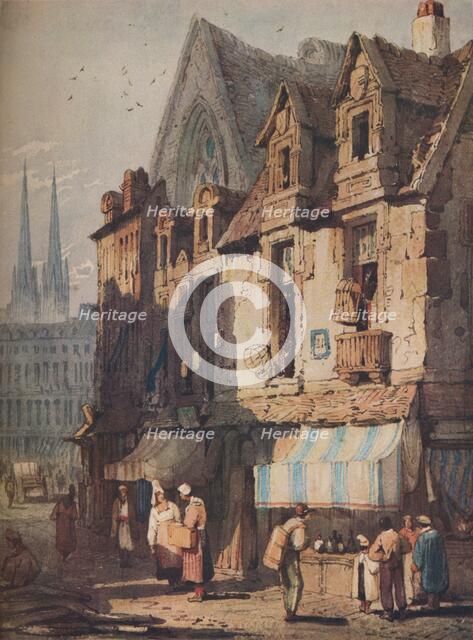 'Street Scene, Bayeux, Normandy', c1828. Artist: Samuel Prout.
