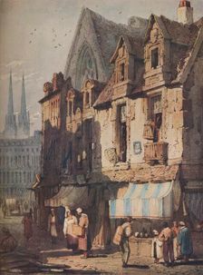 Street Scene, Bayeux, Normandy c1828. Artist: Samuel Prout