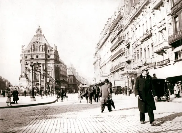 Street scene, Brussels, 1898.Artist: James Batkin