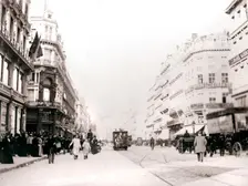 Street scene, Brussels, 1898.Artist: James Batkin