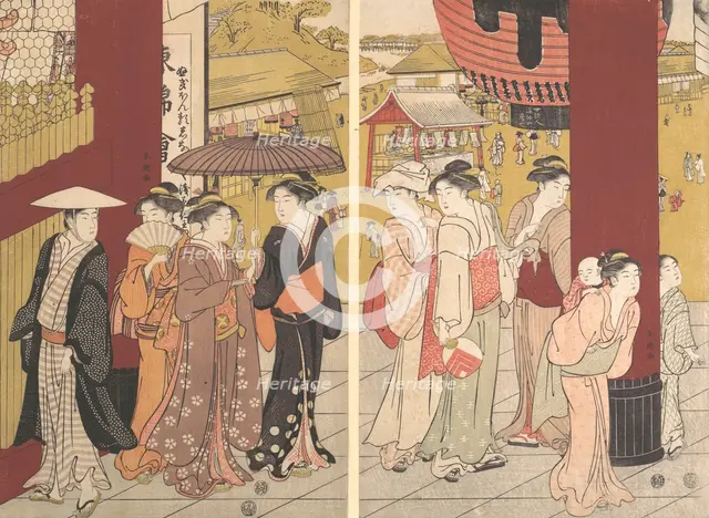 Street scene, ca. 1789. Creator: Katsukawa Shuncho.