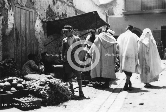 Street scene, Casablanca, Morocco, c1920s-c1930s(?). Artist: Unknown