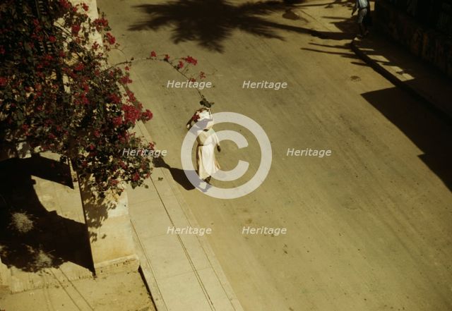 Street scene, Christiansted, St. Croix, Virgin Islands?, 1941. Creator: Jack Delano.