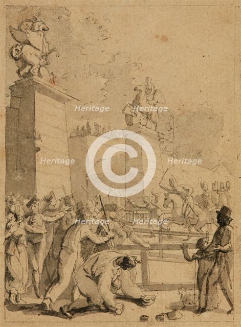 Street scene during the revolution, c. 1800.