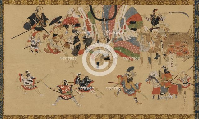 Street scene during a festival, ca. 1750-70. Creator: Yamamoto Fujinobu.