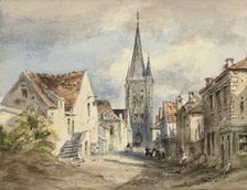 Street Scene in Northern France, c. 1840. Creator: Ambrose Poynter I