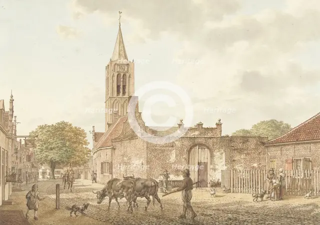 Street scene in Beverwijk, 1793. Creator: Jacob Cats.